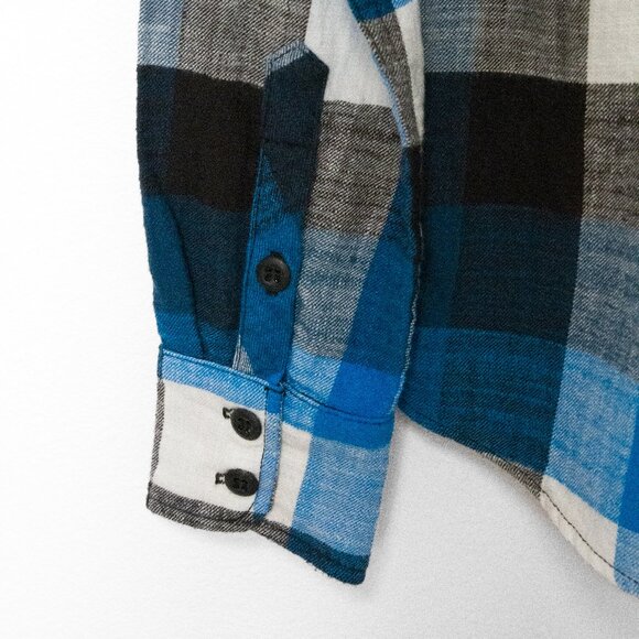Topo Designs Womens Plaid Flannel Work Shirt Blue & White Size Small - Picture 6 of 12